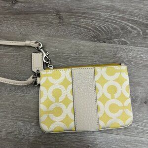 Coach Julia Optic Art Lurex Yellow Wristlet